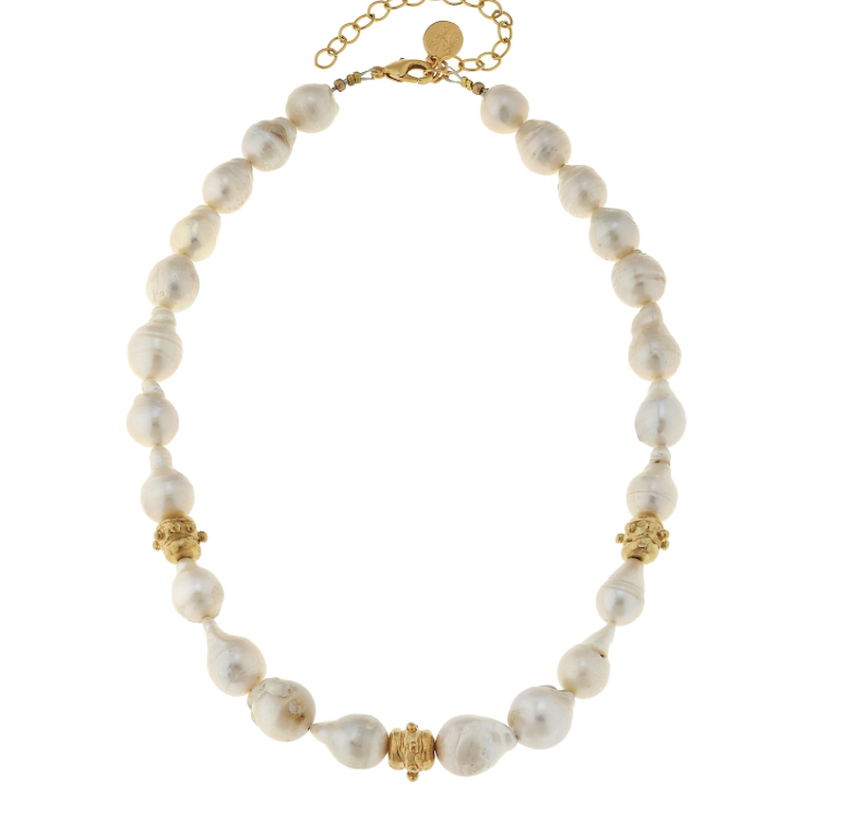 White Baroque Pearl Necklace