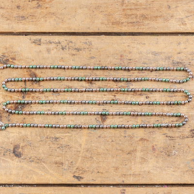 72" SILVER TEAL & CHAMPAGNE BEAD GARLAND
