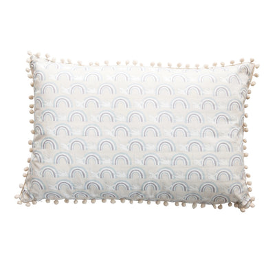 Explore Have Cotton Lumbar Pillow with Pom Poms