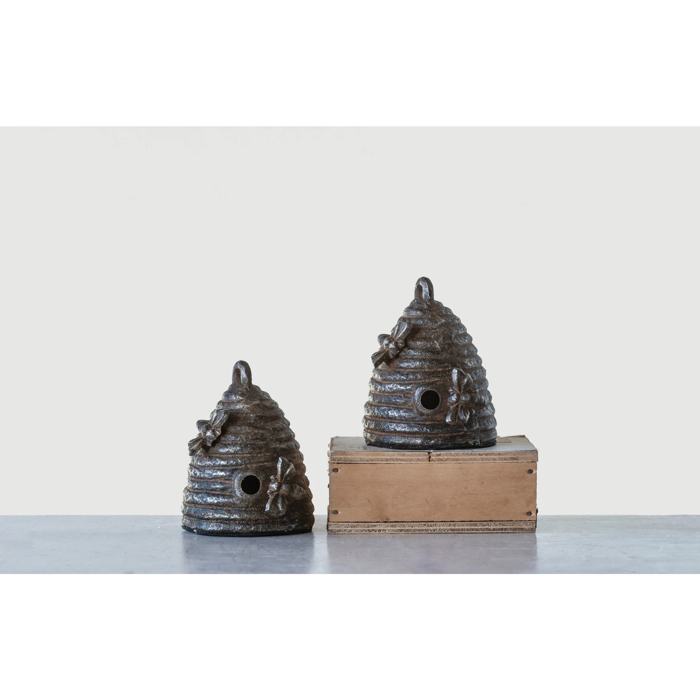 Cast Iron Beehive Bookends, Set of 2