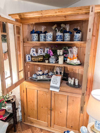 Antique English Pine Corner Cupboard