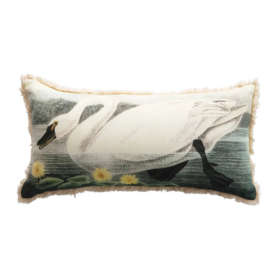 Swan Cotton Canvas Pillow