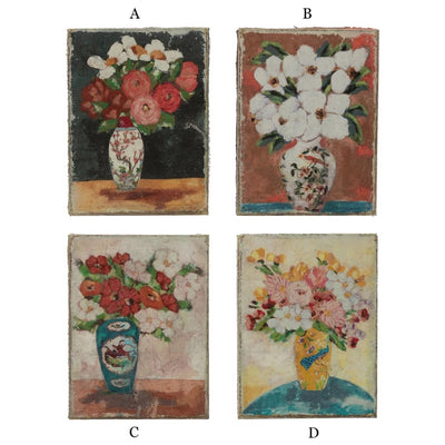 Canvas Wall Décor with Flowers in Vase, 4 Styles