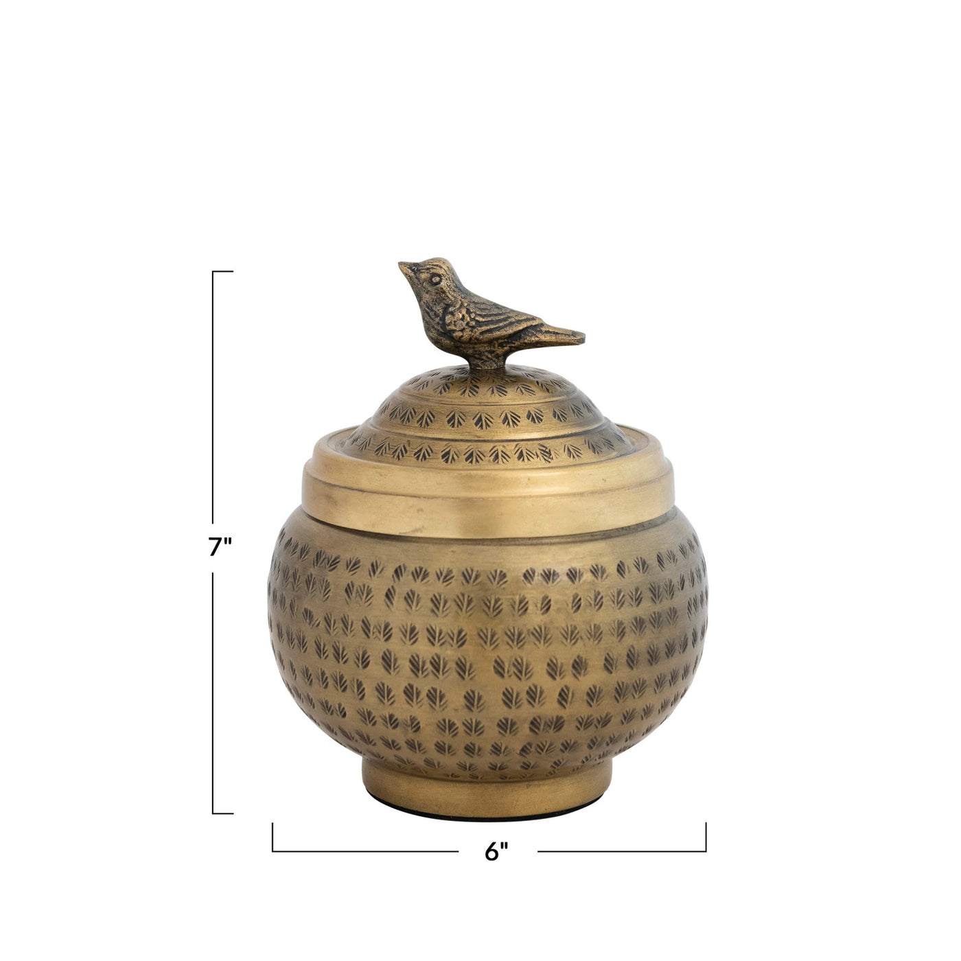 Decorative Hammered Container with Bird