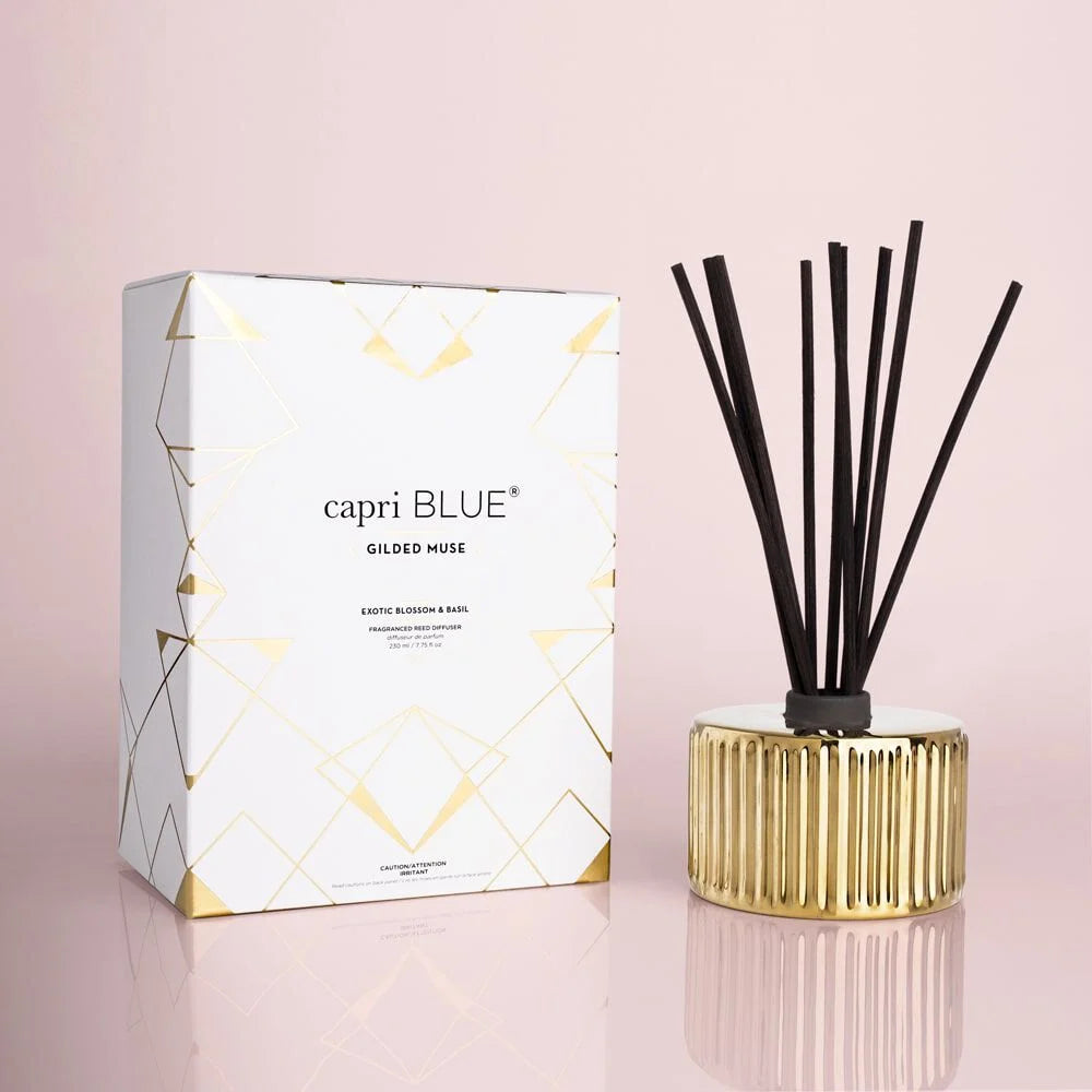 Exotic Blossom & Basil Gilded Reed Diffuser, 7.75 fl oz