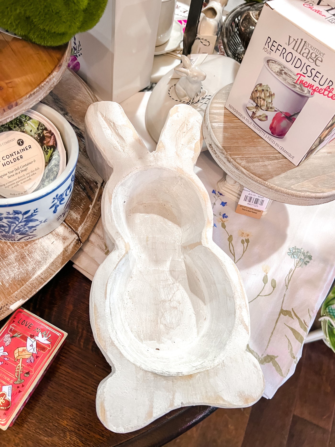 Wooden Bunny Dough Bowl