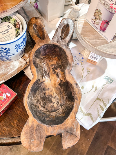 Wooden Bunny Dough Bowl