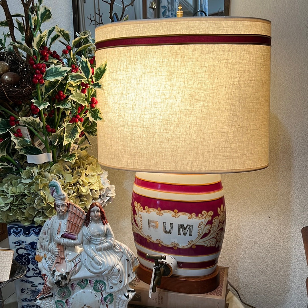 Vintage Rum Lamp with Custom Shade