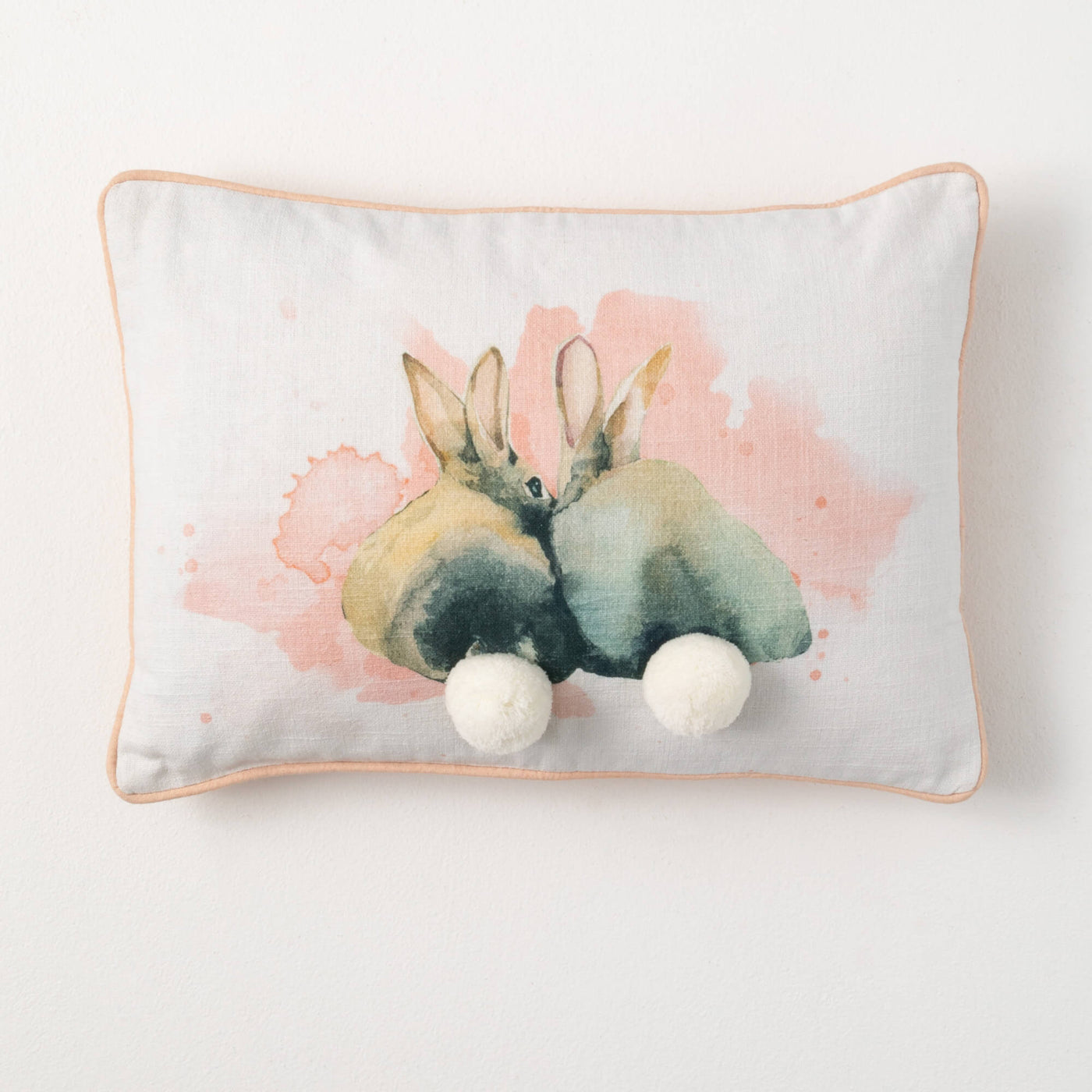 Watercolor Bunny Pillow