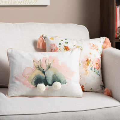 Watercolor Bunny Pillow