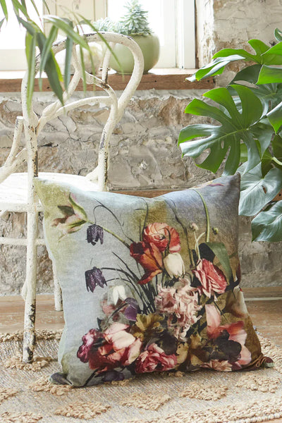 Velvet French Floral Pillow