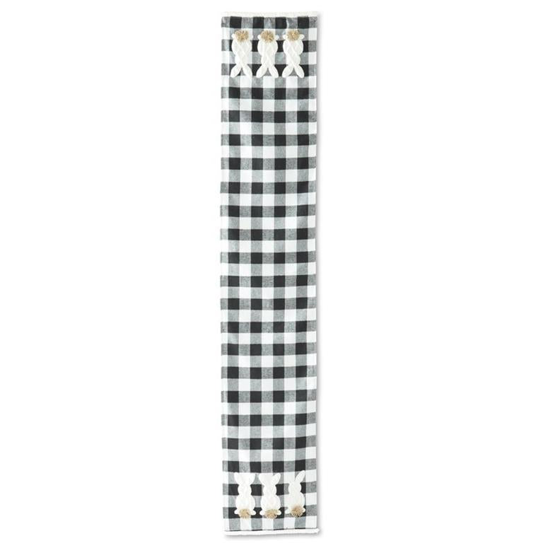 Black & White Gingham Easter Bunny Table Runner