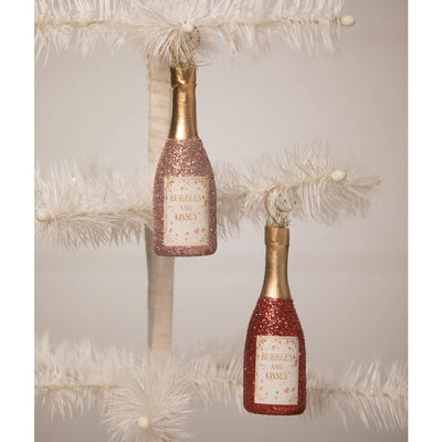 Bubbles and Kisses Champagne Place Card Holder / Ornament